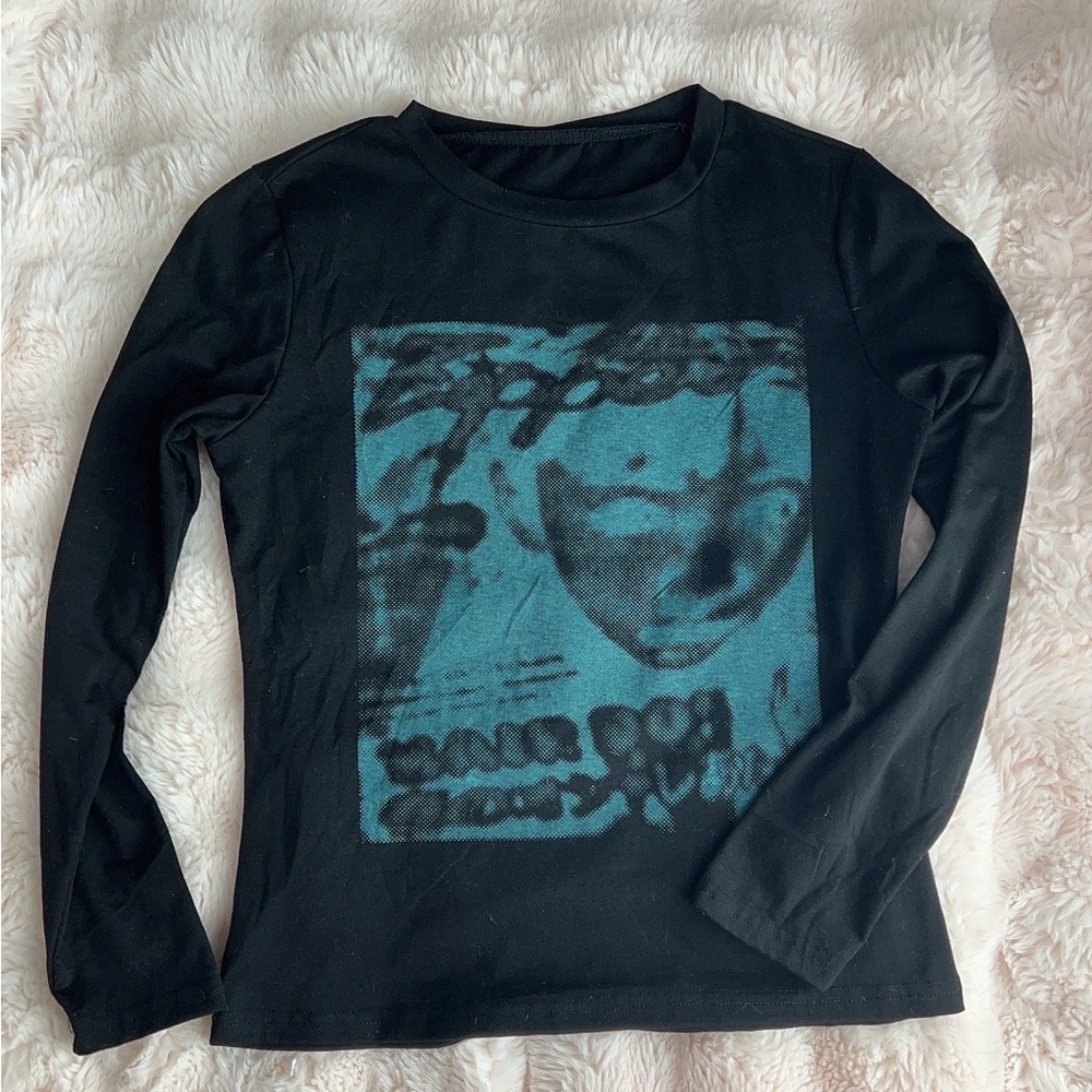 Black Long Sleeve Graphic Tee